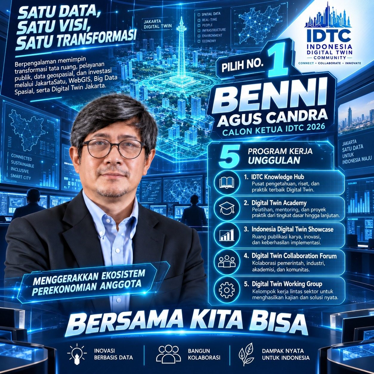 Poster kampanye Benni Agus Candra, Calon Ketua IDTC